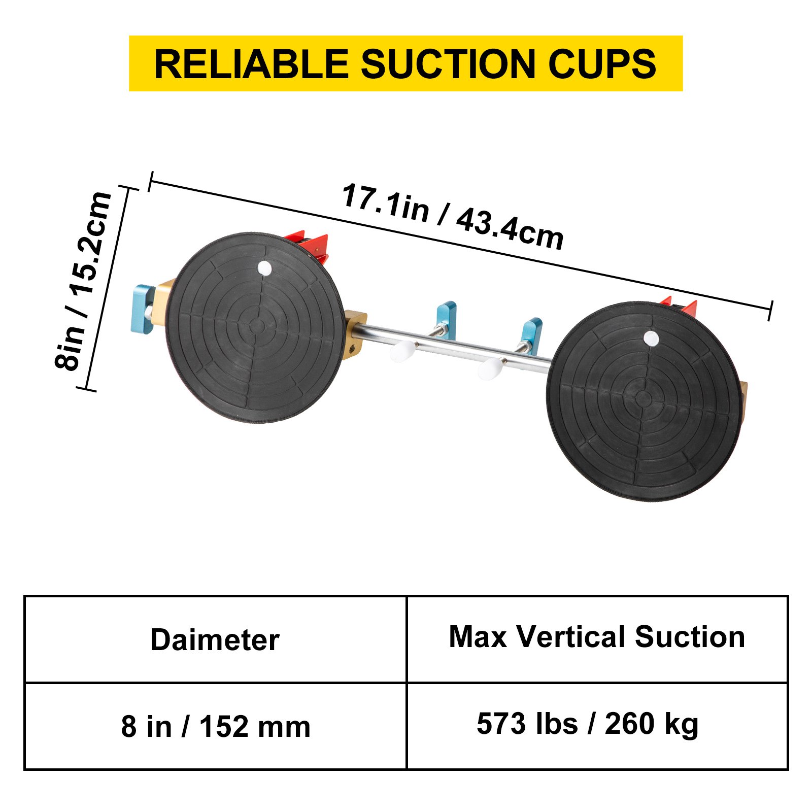 Vevor Herramienta De Costura De Ventosa Para Unir Nivelar Mármol 203mm Ajustable