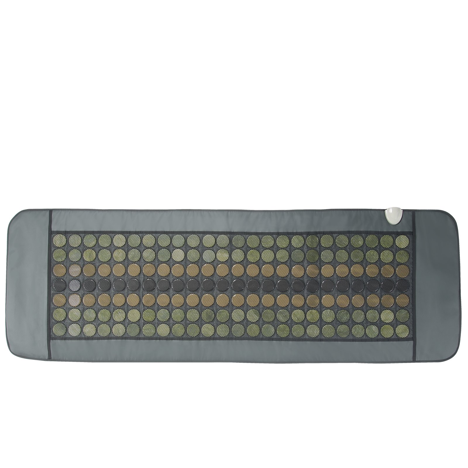 Almohadilla térmica de infrarrojos lejanos VEVOR para cuerpo completo, almohadilla térmica de 96 piedras de jade natural y 72 piedras de turmalina para espalda, hombros y piernas, alfombrilla térmica de 103-159 ℉ con controlador inteligente y apagado automático (grande 70,8" x 23,78")