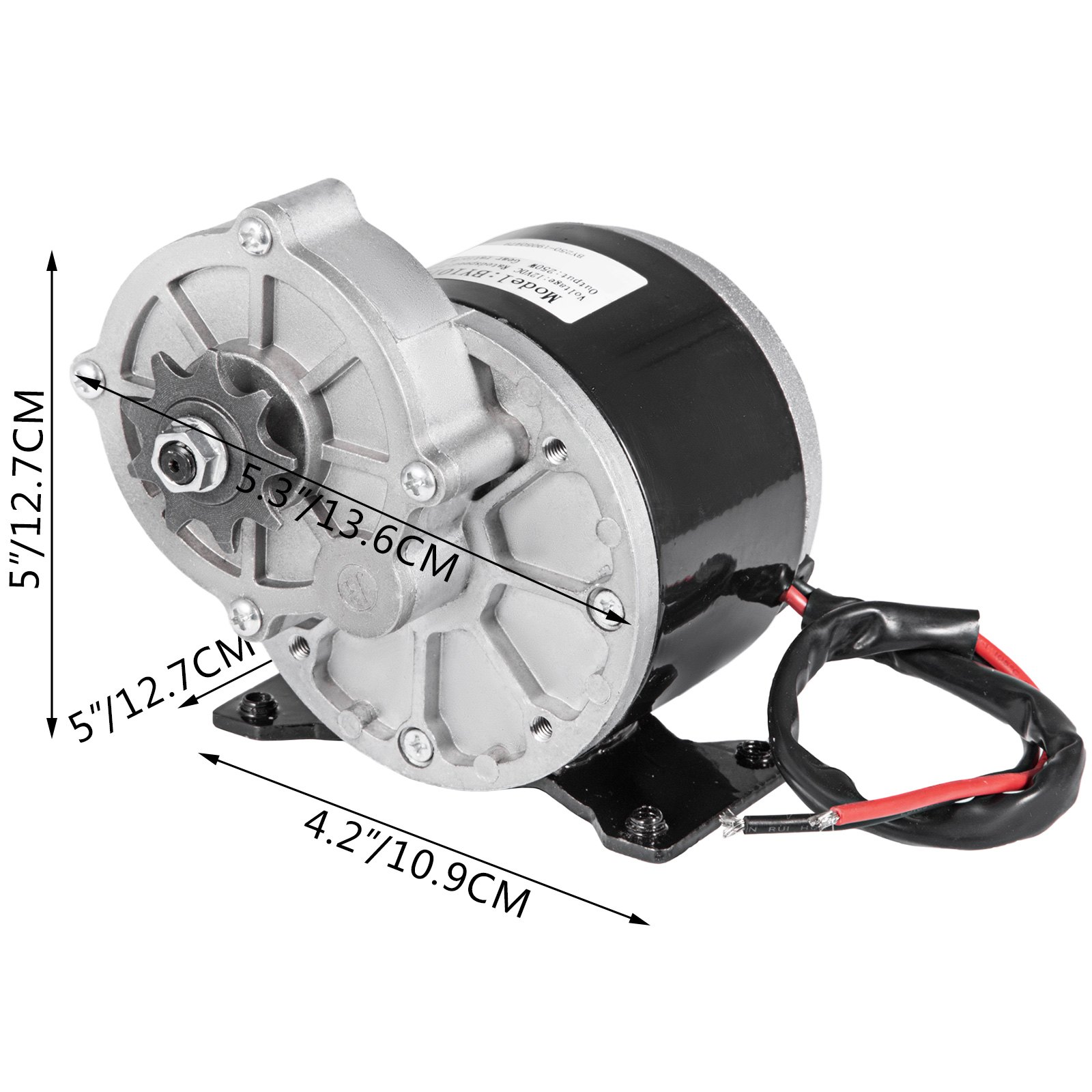 Motor Eléctrico De Reducción De Engranajes 12v 50w Con 9 Ruedas Dentadas 2700rpm