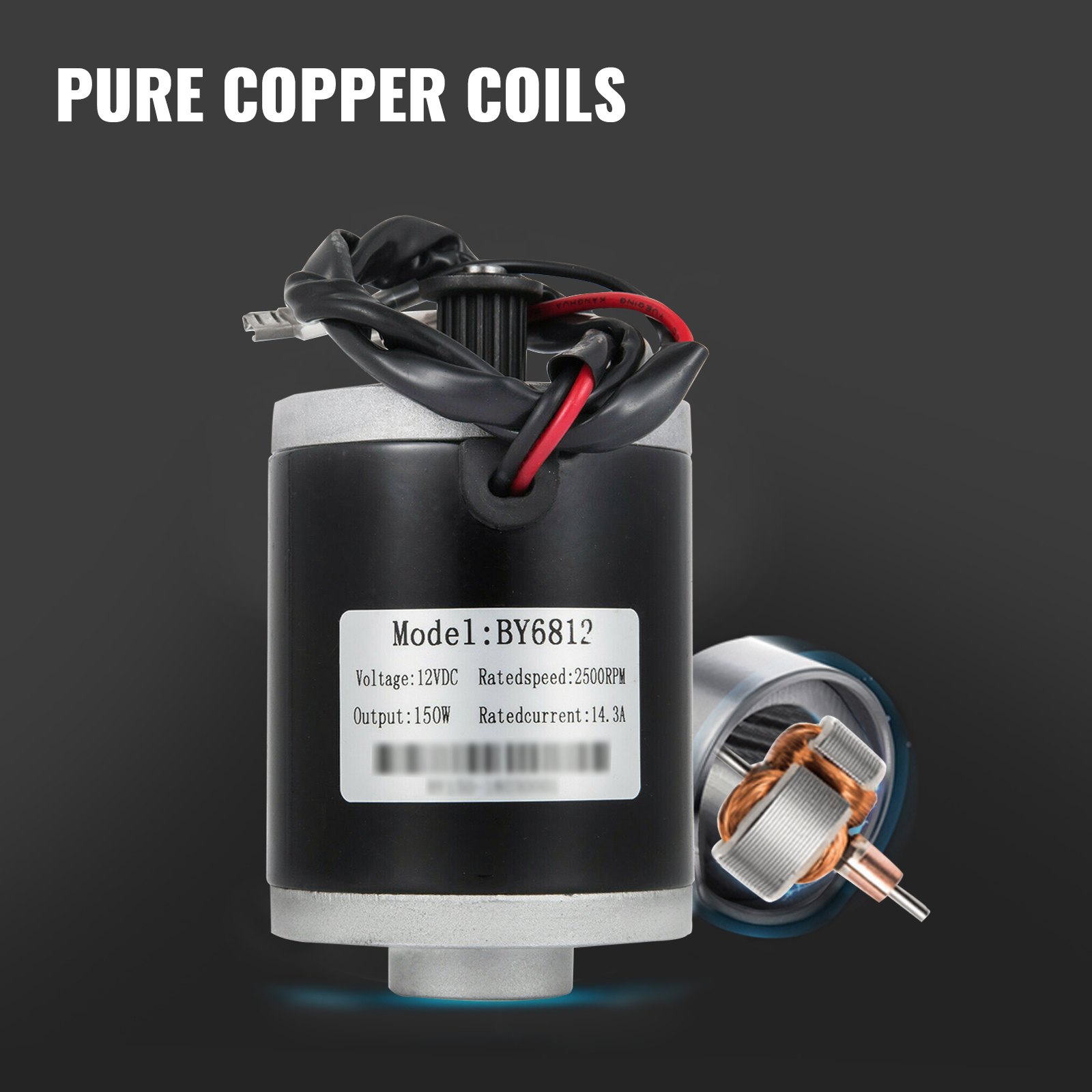 Motor Eléctrico Motor Cepillado De Cc Con Polea De Correa 150w 12v