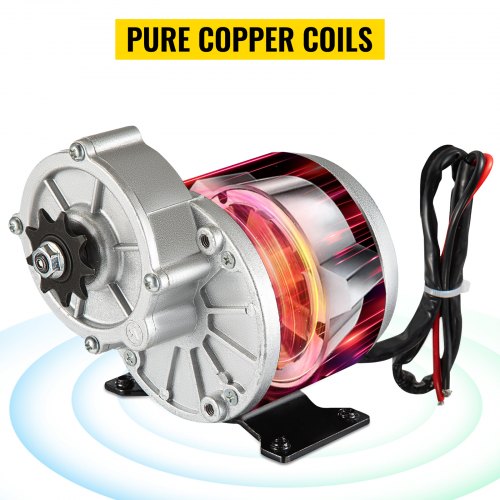 Motor Eléctrico De Reducción 12V 250W Con Piñón De 9 Dientes – MY1025Z2, Cepillado, Para Bicicletas Y Scooters Eléctricos