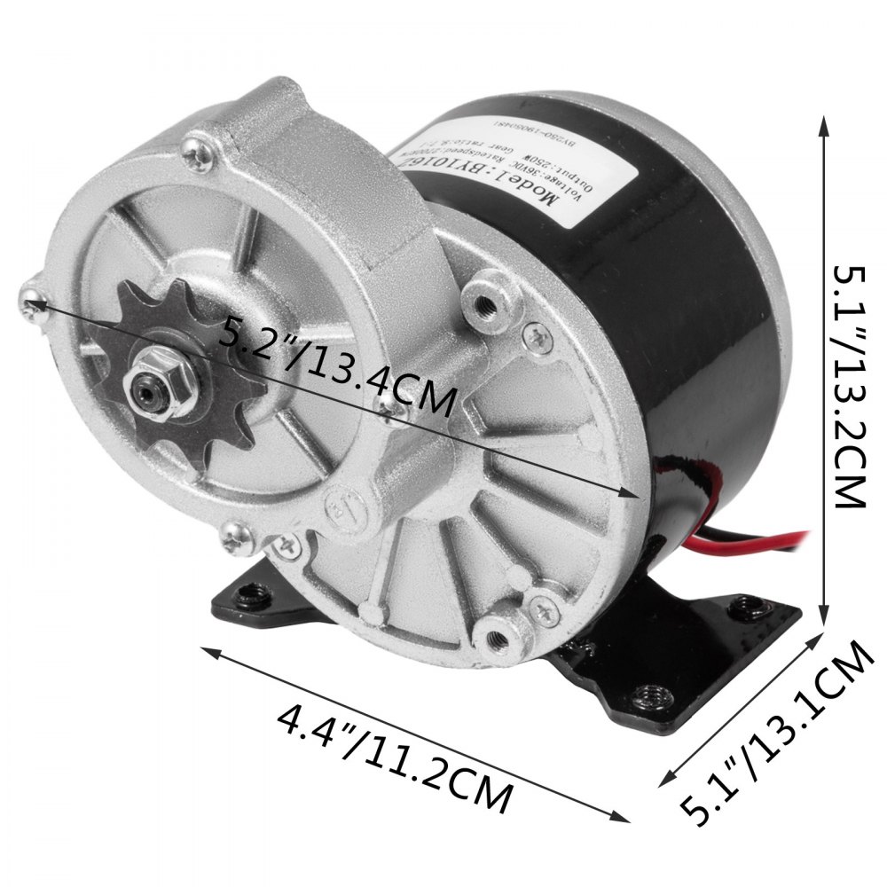 Motor Eléctrico Cepillado 36 V Motorreductor De 250w 2700rpm Reversible Go Kart