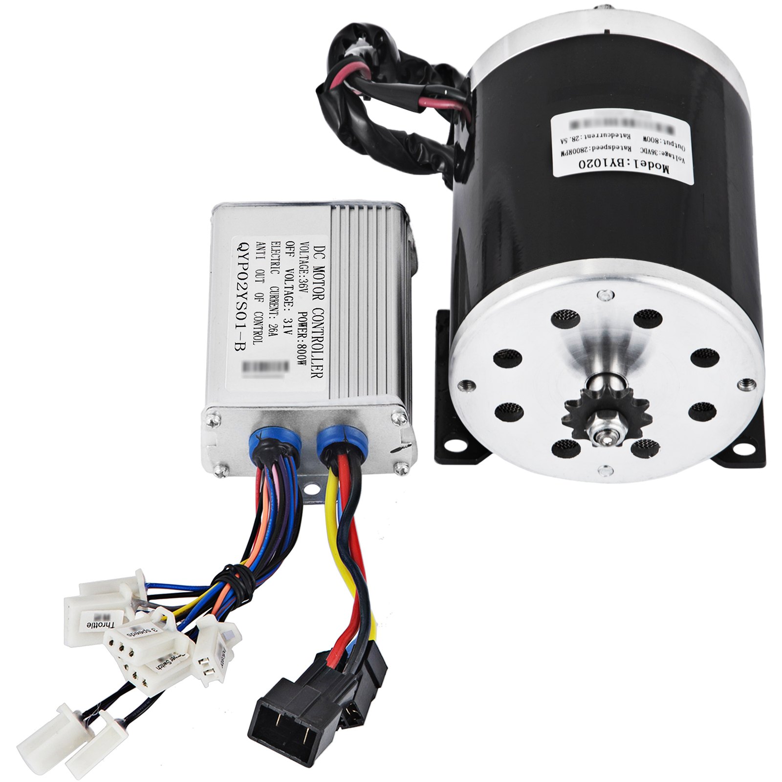 Motor Cepillado + Soportes De Montaje Y Controlador 36v 800w Motor De Cc 2750rpm