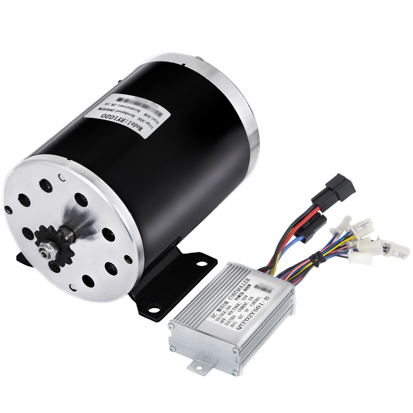Motor Cepillado + Soportes De Montaje Y Controlador 36v 800w Motor De Cc 2750rpm