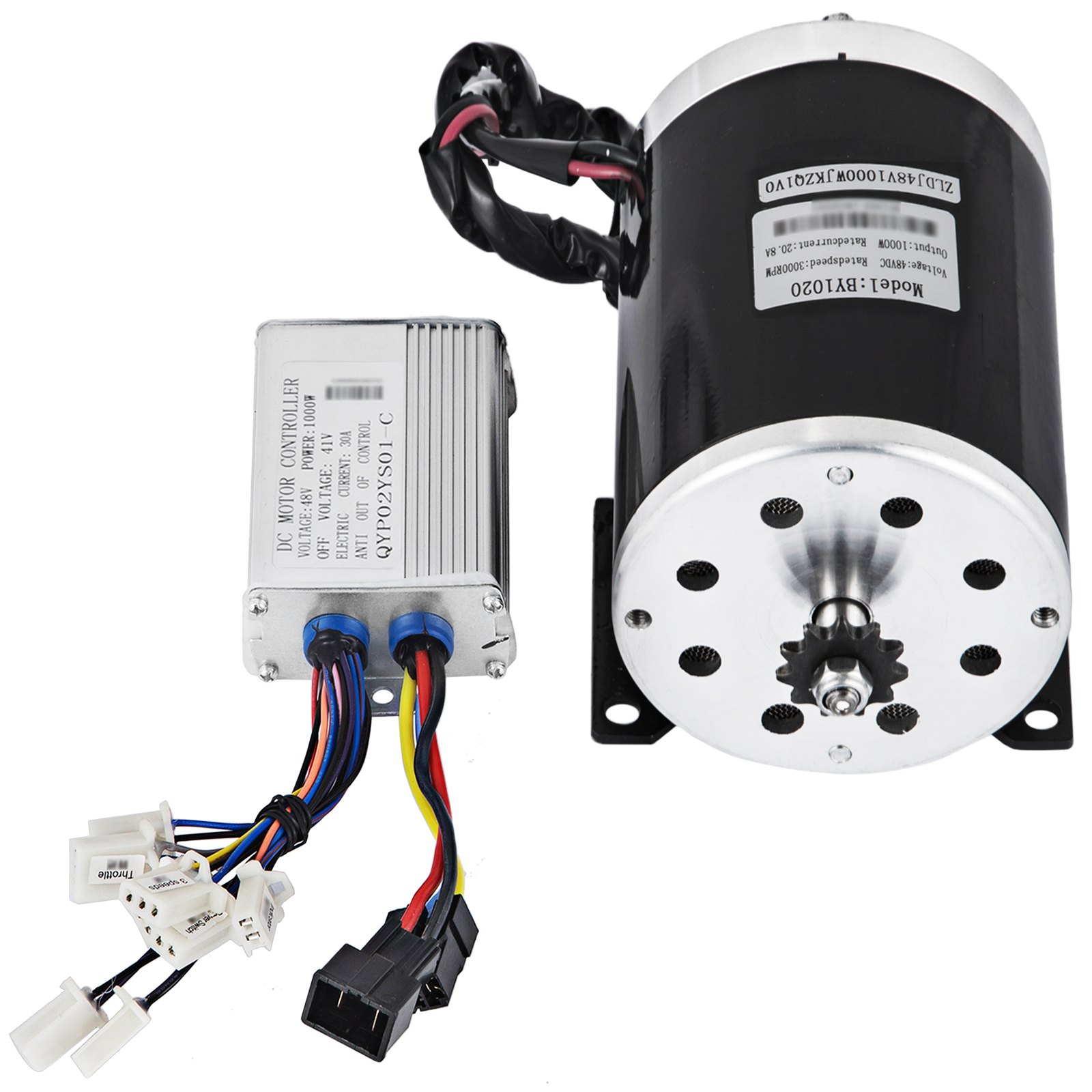 Motor Eléctrico Cepillado 48v Cc 1000w Motor Con Controlador Velocidad 3000rpm