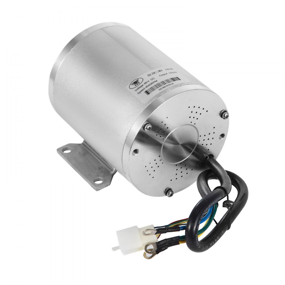 VEVOR Motores Eléctricos Motor de 48V sin Escobillas Eléctricas de 1.800W Motor Eléctrico Sincrónico MY1020 Motor Trifásico Corriente Nominal 37,5A