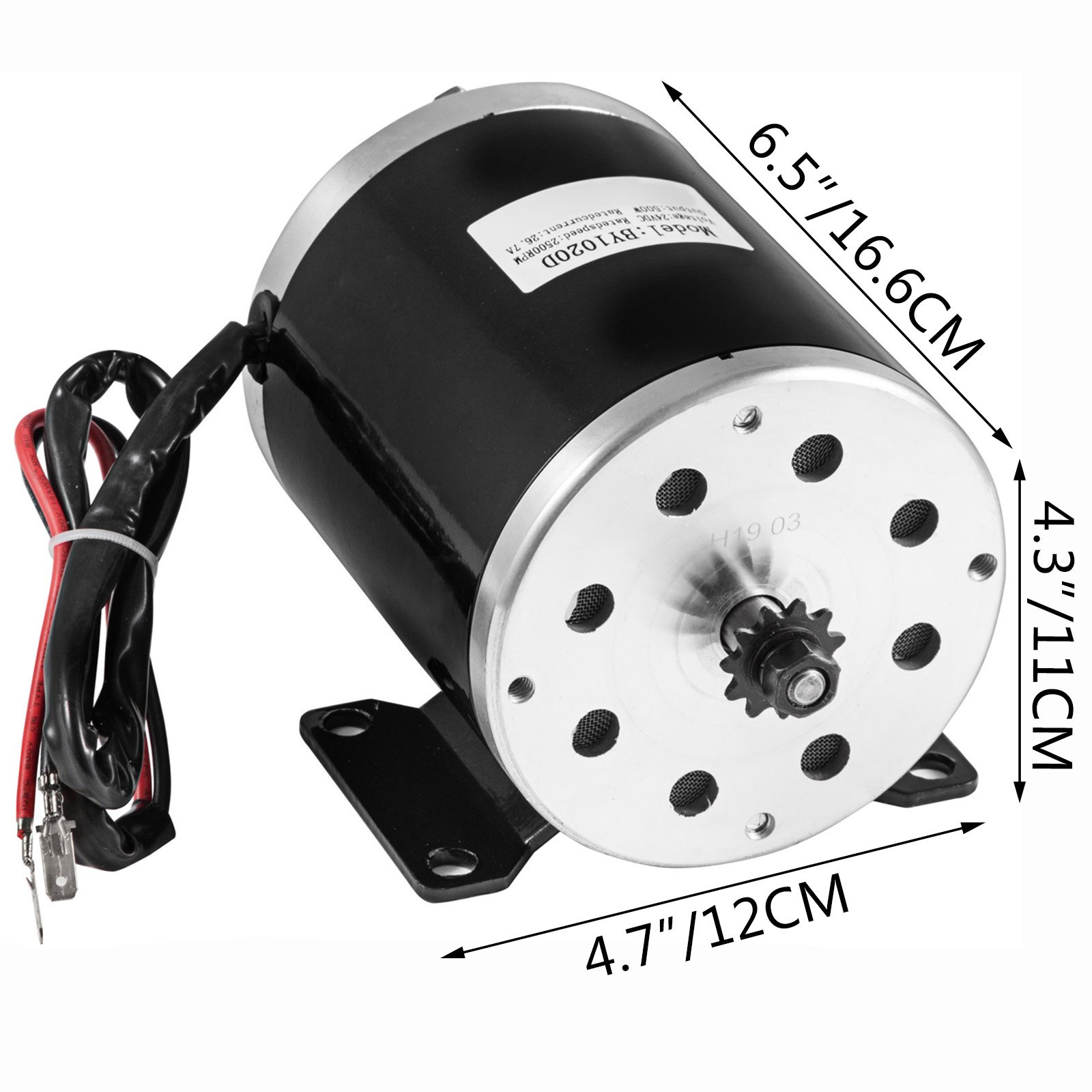 Motor Eléctrico Cepillado 24v Motor De Cc De 500w Velocidad 2500rpm Go Kart