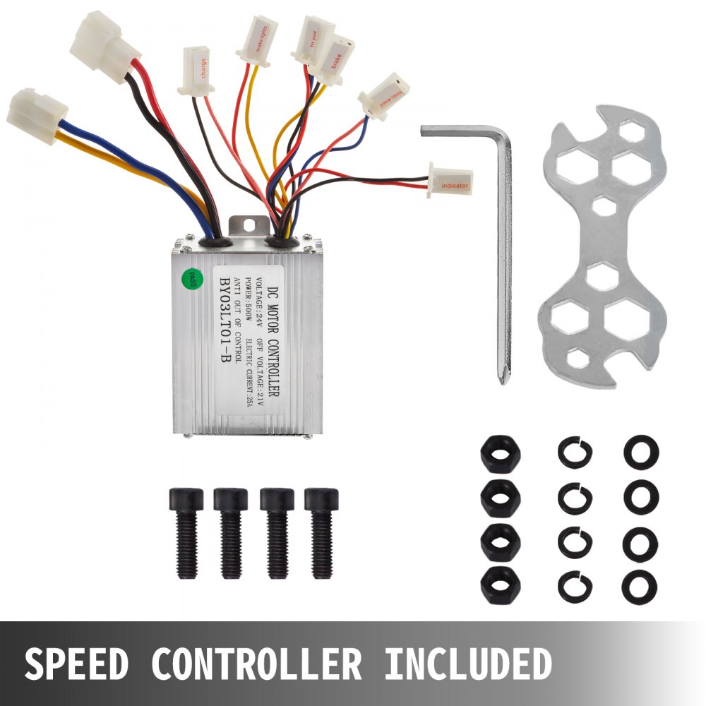 Motor Eléctrico Con Caja De Control De Reversa Motor Cepillado 2500rpm 500w 24 V
