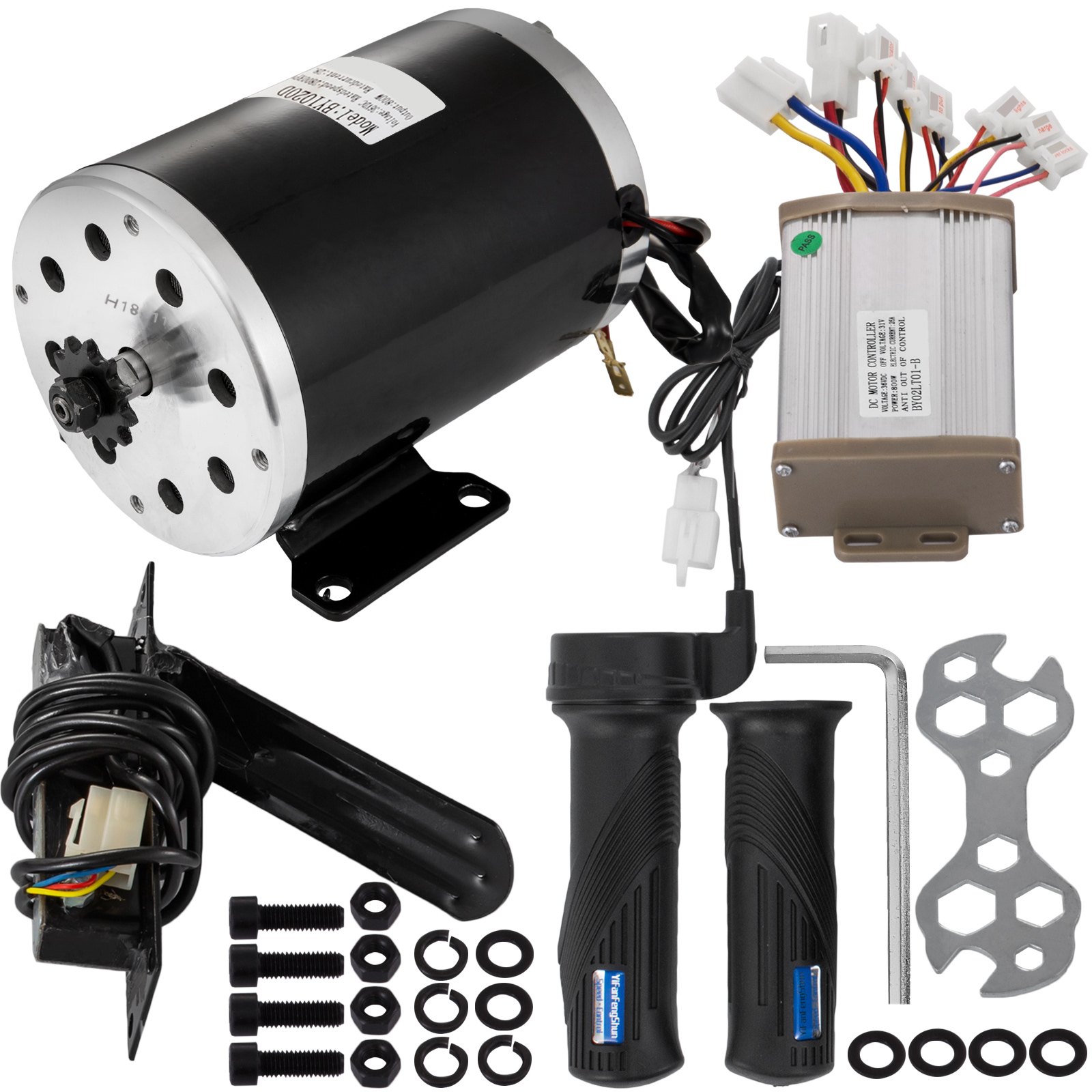 Motor Eléctrico Cepillado Con Controlador, Manijas Y Pedal 36v Cc 800w 2800rpm
