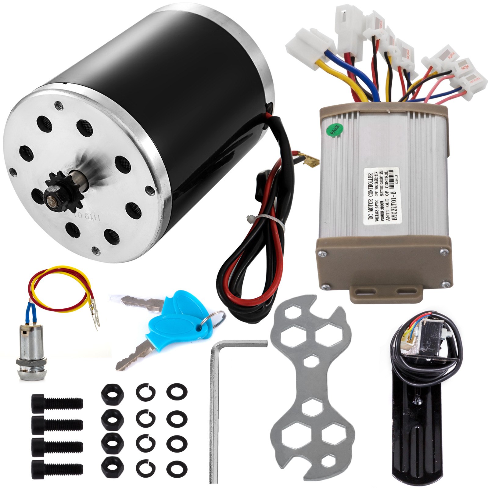 Motor Eléctrico Cepillado Con Controlador Pedal Llave De Encendido 800w 2800rpm