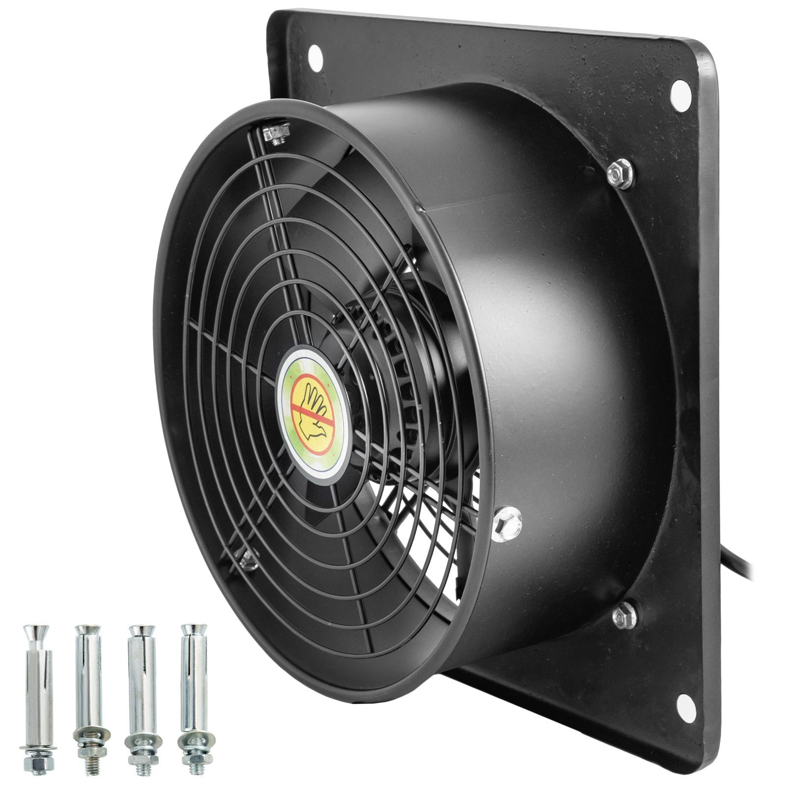VEVOR Ventilación Extractor de Marco Cuadrado AXIAL de 10 Pulgadas 120W Motor de Cobre Puro Velocidad de 2600 rpm Extractor comercial Ventilador de flujo de escape axial para Baño Cocina Garaje