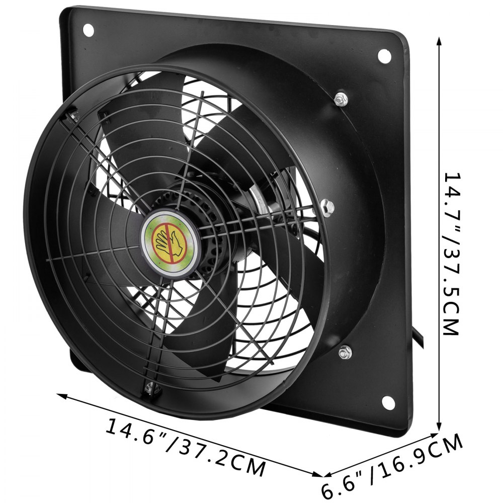 Ventilador Axial Extractor De Marco Cuadrado 12 " Motor De 4 Polos 1400rpm 75w