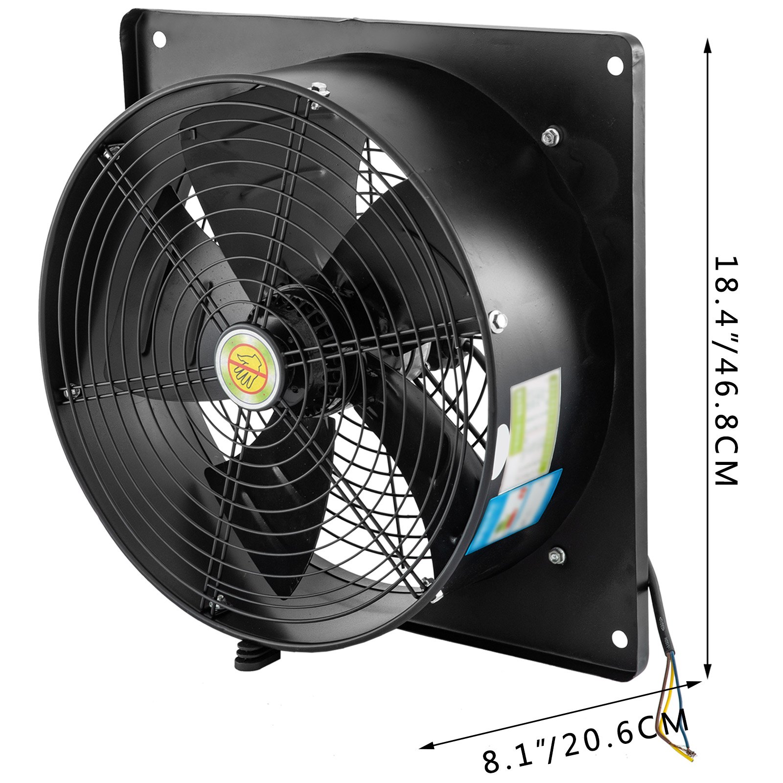 Ventilador Axial 400mm Extractor De Marco Cuadrado Motor De 4 Polos 1380rpm 185w