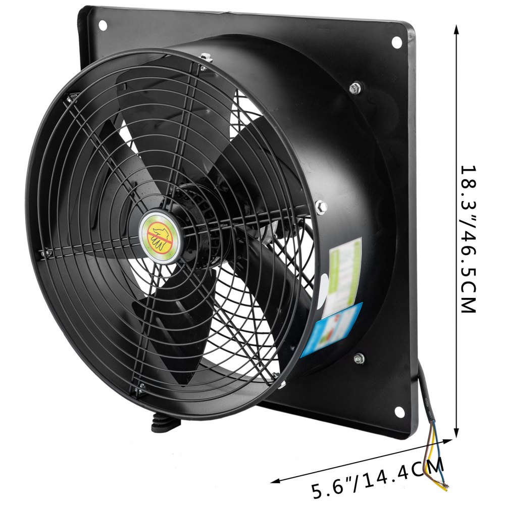Ventilador Axial 185w 1380 Rpm Extractor De Ventilación Con Controlador 16"