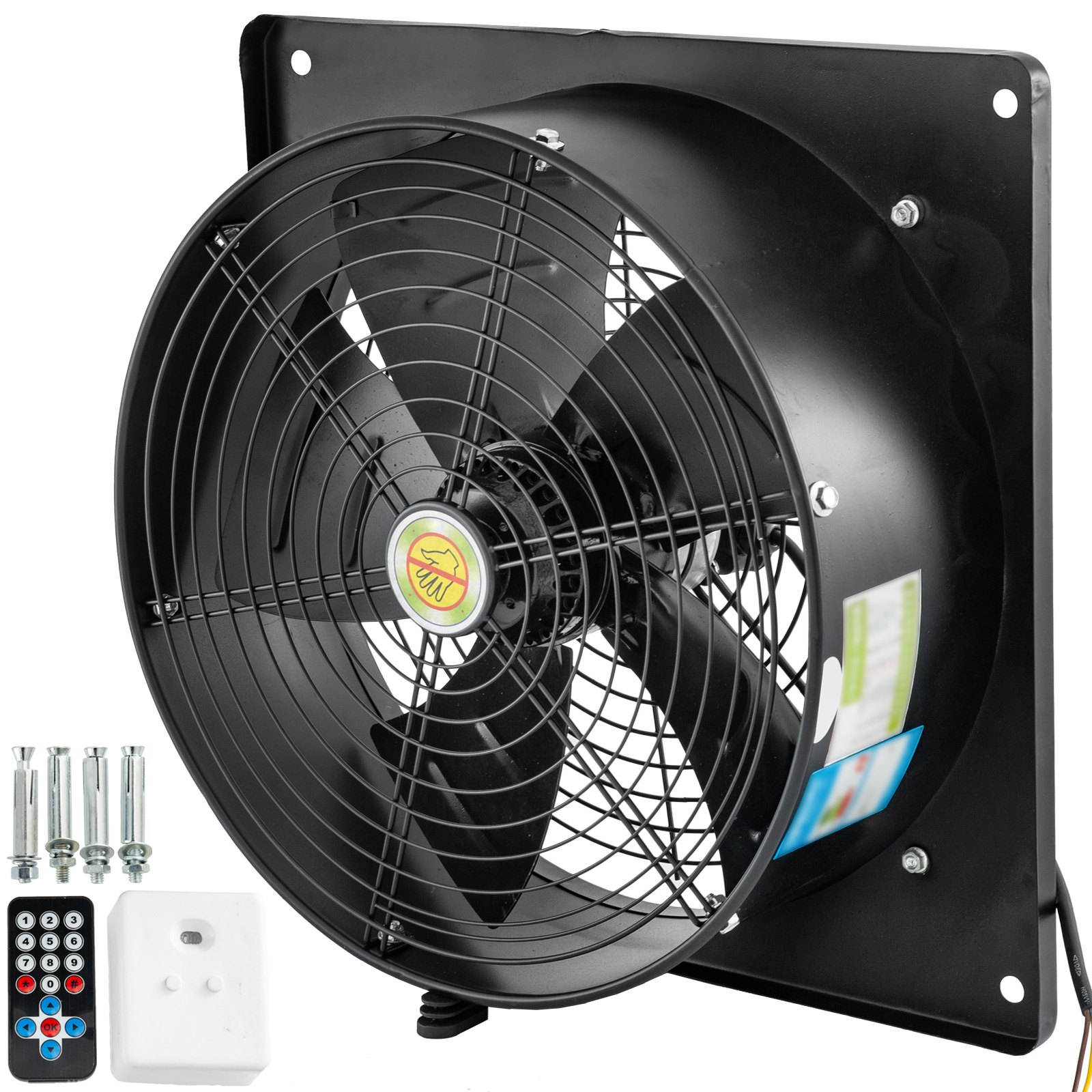 Ventilador Axial 185w 1380 Rpm Extractor De Ventilación Con Controlador 16"
