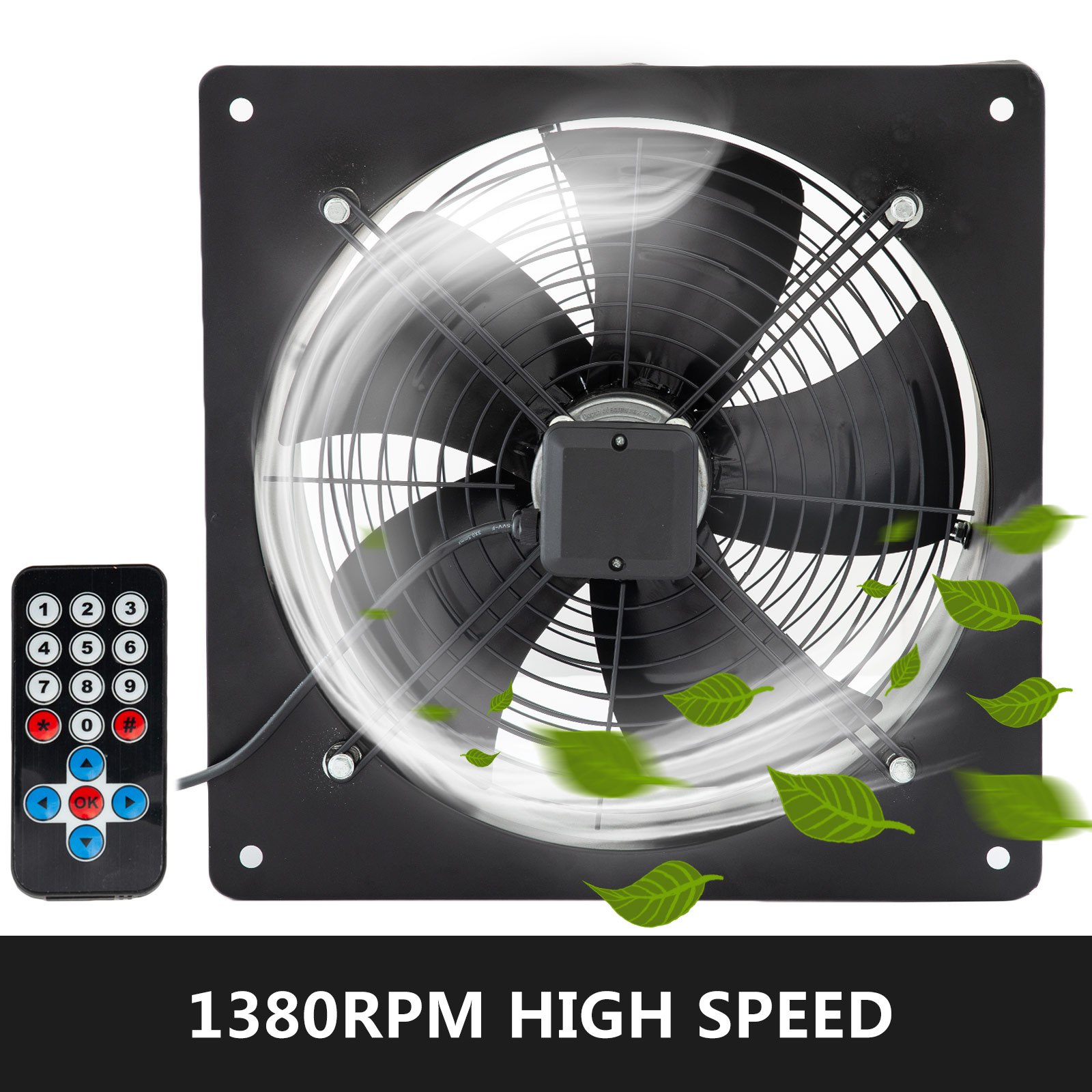 Ventilador Axial 185w 1380 Rpm Extractor De Ventilación Con Controlador 16"
