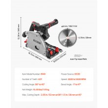 VEVOR Sierra Circular Inalámbrica Hoja de 139,7mm Compatible con Baterías Makita