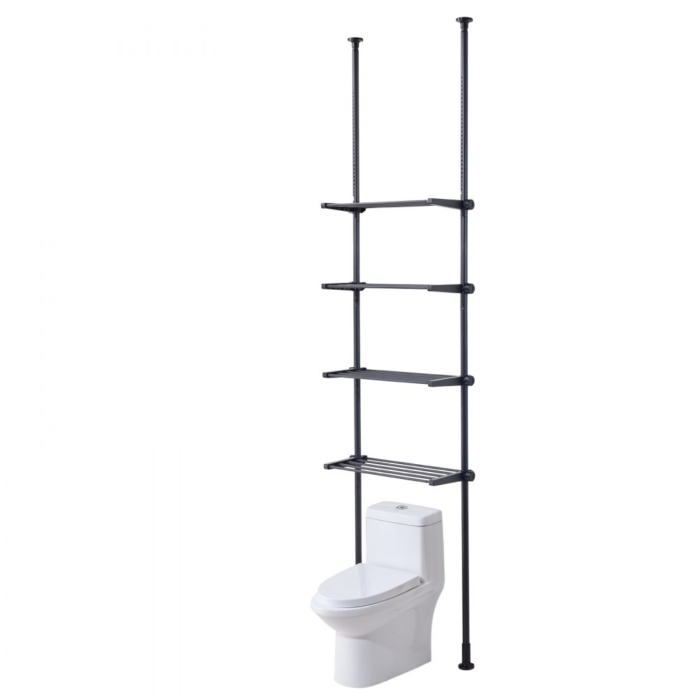 VEVOR Estante para Inodoro Ajustable de 4 Niveles Almacenamiento sobre Inodoro de Acero con Bajo Contenido de Carbono Muebles de Baño Fácil Montaje Adecuado para la Mayoría de los Inodoros, Lavadero