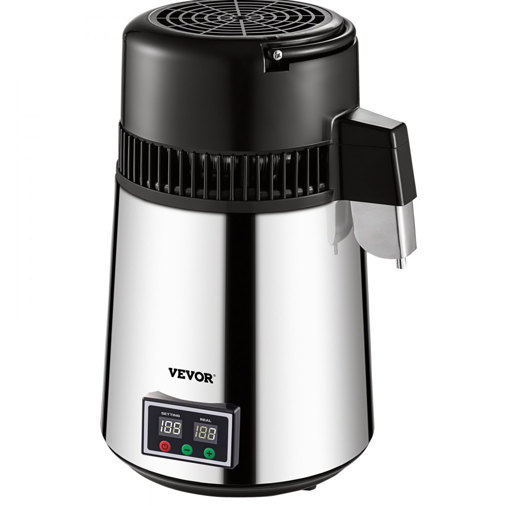 Vevor 4 L Destilador De Agua 750 W Purificador De Agua Acero Inoxidable Plata
