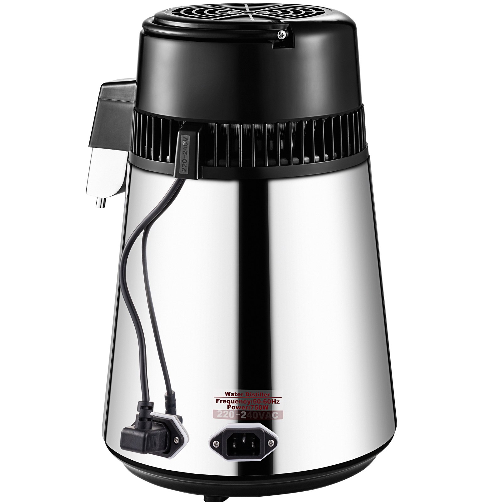Vevor 4 L Destilador De Agua 750 W Purificador De Agua Acero Inoxidable Plata