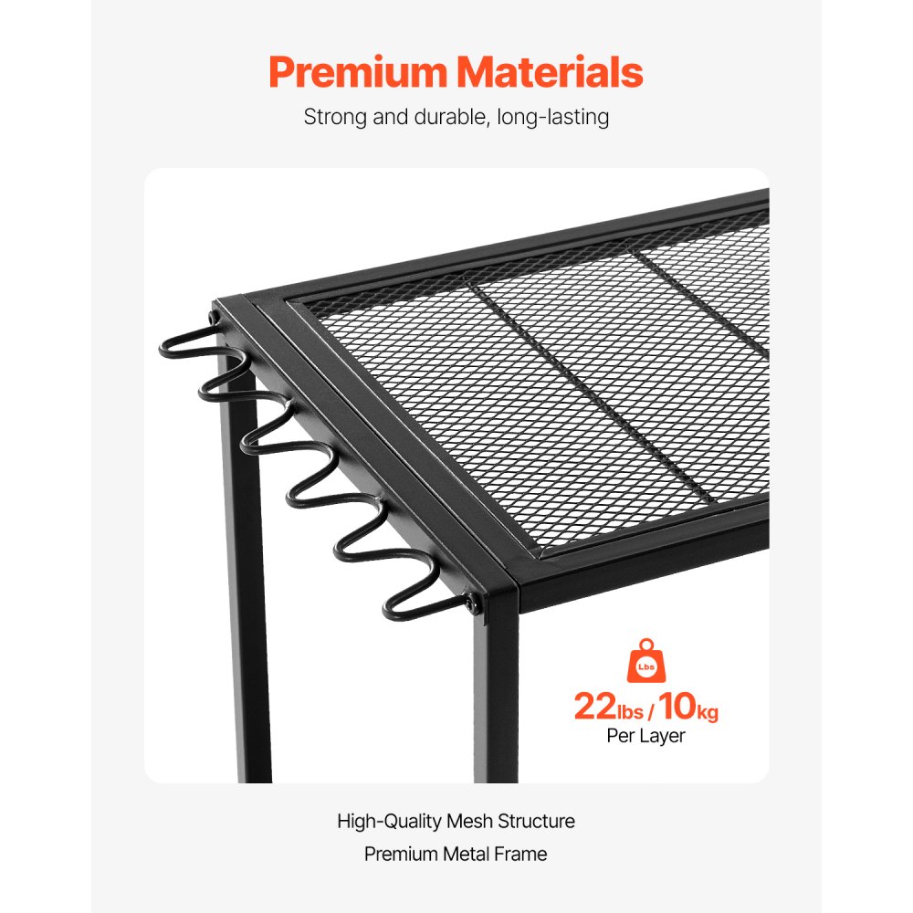 VEVOR Soporte para Cañas de Pescar 10 Postes, Carrito Móvil con Ruedas, Organizador de Equipo de Pesca para Garaje, Hogar, Interior, para Caja de Aparejos, Carrete, Accesorios, 555 x 330 x 860 mm