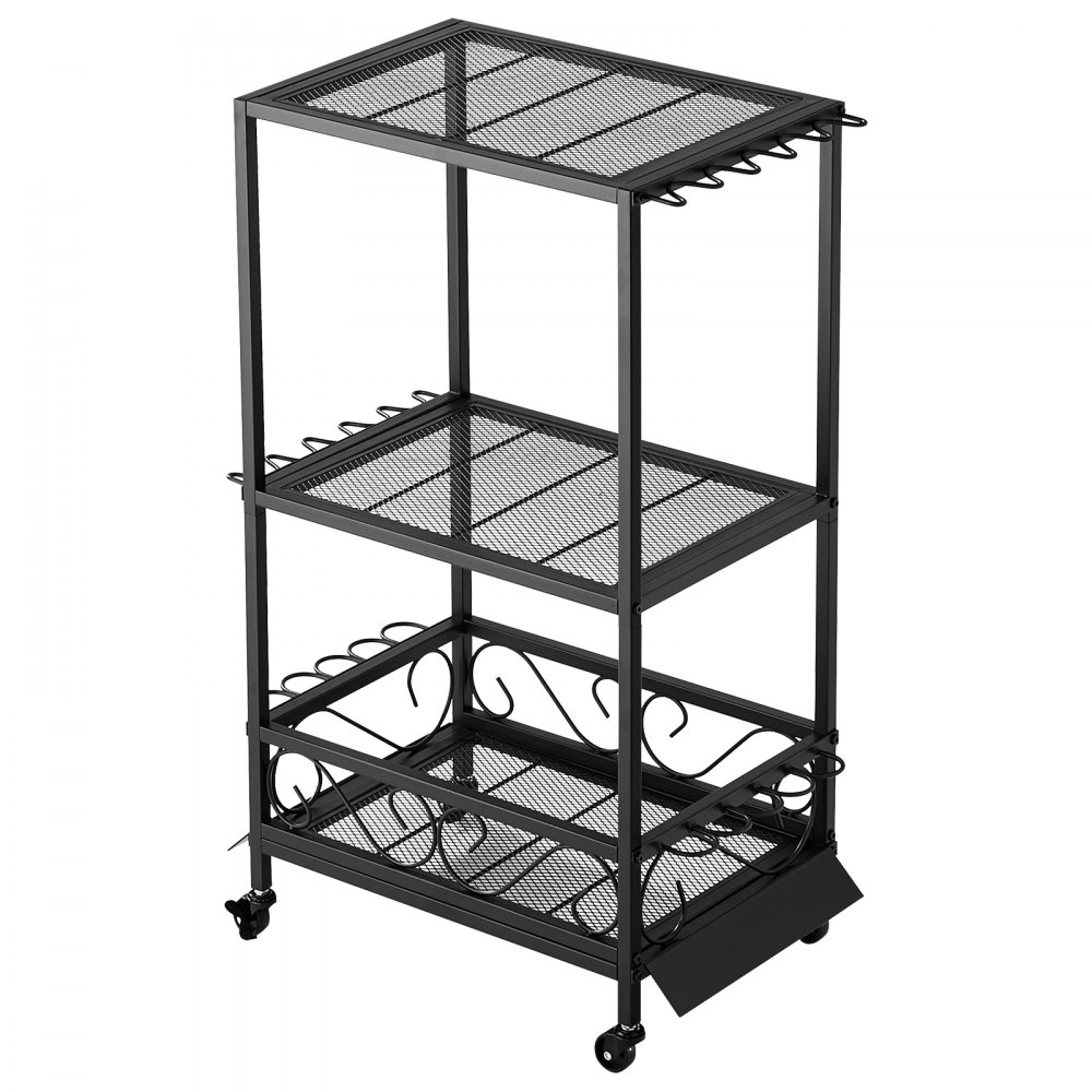 VEVOR Soporte para Cañas de Pescar 10 Postes, Carrito Móvil con Ruedas, Organizador de Equipo de Pesca para Garaje, Hogar, Interior, para Caja de Aparejos, Carrete, Accesorios, 555 x 330 x 860 mm
