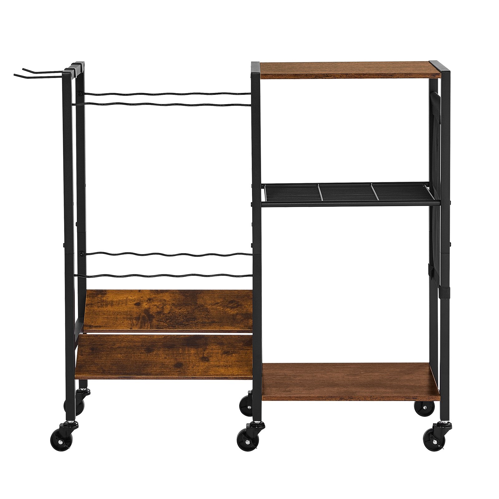 VEVOR Soporte para Cañas de Pescar, 12 Postes, Carrito Móvil con Ruedas, Organizador de Equipo de Pesca para Garaje, Hogar, Interior, para Caja Aparejos, Carrete, Accesorios, 948 x 300 x 830 mm