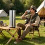 VEVOR Gravity-fed Water Filter System, 5.68L 304 Stainless-Steel Countertop Water Filtration System, Reduces Lead and up to 99% of Chlorine, with 2 Carbon Filters, Water Level Spigot, for Home Camping