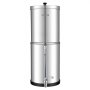 VEVOR Gravity-fed Water Filter System, 5.68L 304 Stainless-Steel Countertop Water Filtration System, Reduces Lead and up to 99% of Chlorine, with 2 Carbon Filters, Water Level Spigot, for Home Camping