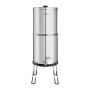 VEVOR Sistema de Filtración de Agua por Gravedad 8,52 L Acero Inoxidable, Reduce el Plomo y Hasta 99 % del Cloro, Con 2 Filtros de Carbón y 2 Filtros Desfluorantes, Con Grifo y Soporte, Para Encimera