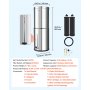 VEVOR Sistema de Filtración de Agua por Gravedad 12,3 L Nivel Visible, De Acero Inoxidable, Reduce Plomo y Hasta 99% del Cloro, Con 2 Filtros de Carbón, Con Grifo y Soporte, Para Hogar, Camping