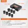 VEVOR 7 PCS Juego de Dados para Tuercas de Seguridad de Cojinetes de Rueda Dados SAE y Métricos de 6 Puntas con Impulsión de 12,7 mm con Estuche de Almacenamiento para Vehículos Ford, Dodge y Toyota