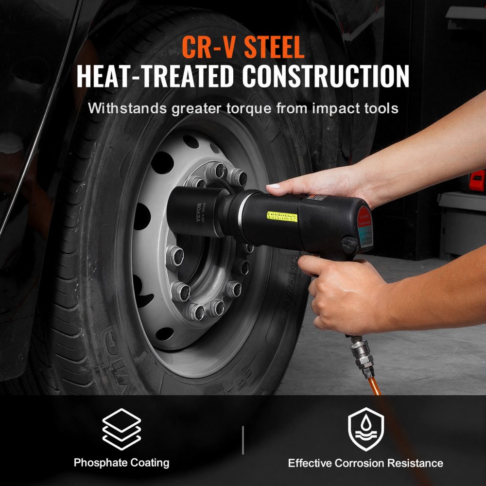 VEVOR 14 PCS Kit de Dados de Impacto de Tuercas de Eje con Estuche de Almacenamiento Kit de Dados para Tuercas de Eje Métricos de 6+12 Puntas con Impulsión de 12,7 mm para Reparación de Automóviles