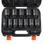 VEVOR Axle Nut Impact Socket Set, 1/2" Drive Deep 6+12-Point 14-Piece Metric Spindle Nut Socket Set, CR-V Heat Treated Large Socket Set with Storage Case, Auto Repair, Removing or Installing Axle Nuts