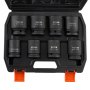 VEVOR Axle Nut Impact Socket Set, 19.05 mm Drive, 6-Point, 8-Piece, Metric, Spindle Nut Socket Set, CR-MO Steel Socket Set with Storage Case for Car Repair