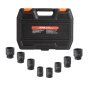 VEVOR Axle Nut Impact Socket Set, 19.05 mm Drive, 6-Point, 8-Piece, Metric, Spindle Nut Socket Set, CR-MO Steel Socket Set with Storage Case for Car Repair