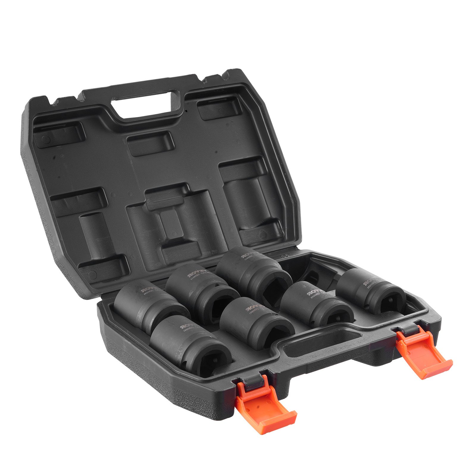 VEVOR 8 PCS Juego de Dados de Impacto para Tuercas de Eje Métricos de 6 Puntas con Impulsión de 19,05 mm con Estuche de Almacenamiento para Reparación de Automóviles, Extracción o Instalación, Negro