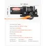 VEVOR Cabrestante Eléctrico 12V 1134 kg para ATV con Cuerda Sintética de 4,8 mm x 12 m, Motor 0,9 kW, Control Remoto con Cable, Soporte de Montaje, Guía de Cable y Gancho para Todoterreno Exteriores