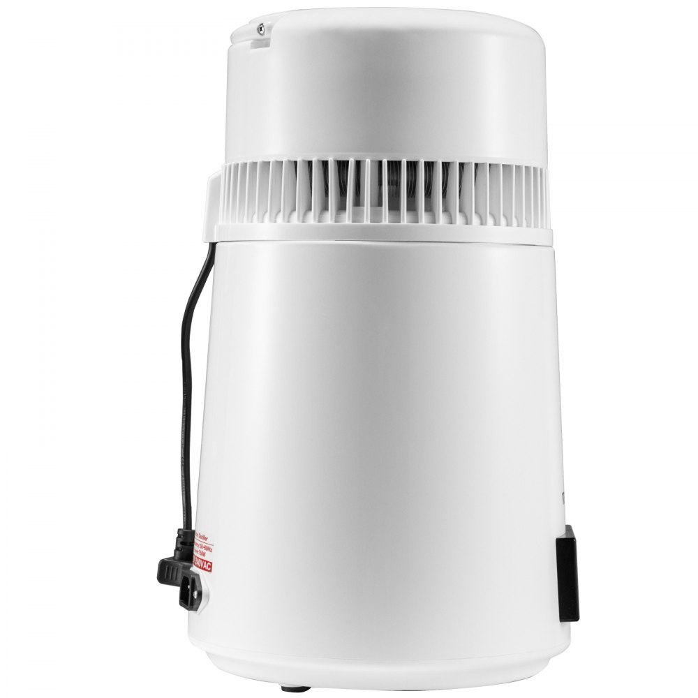 VEVOR Destilador de Agua 4 L Filtro de Destilación de Agua con Jarra de Filtro 750 W 1 L/H Destilación Filtro Purificador con Botella Recolectora Plástica Temperatura Ajustable Acero Inoxidable Blanco