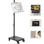 Soporte de lectura VEVOR con altura ajustable y ruedas, para sostener revistas, portátiles y tabletas.