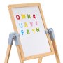 VEVOR Art Easel for Children, 2-in-1 Wooden Art Easel, Double-Sided, with Magnetic Whiteboard and Chalkboard, Adjustable, Standing, Rotating, Foldable Drawing Board with Painting Accessories for Boys and Girls
