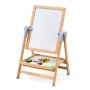VEVOR Art Easel for Children, 2-in-1 Wooden Art Easel, Double-Sided, with Magnetic Whiteboard and Chalkboard, Adjustable, Standing, Rotating, Foldable Drawing Board with Painting Accessories for Boys and Girls
