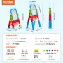 VEVOR Caballete de arte para niños, caballete de arte para niños 2 en 1 de doble cara con pizarra magnética y pizarrón, tablero de dibujo ajustable, giratorio y extraíble con accesorios de pintura para niños y niñas
