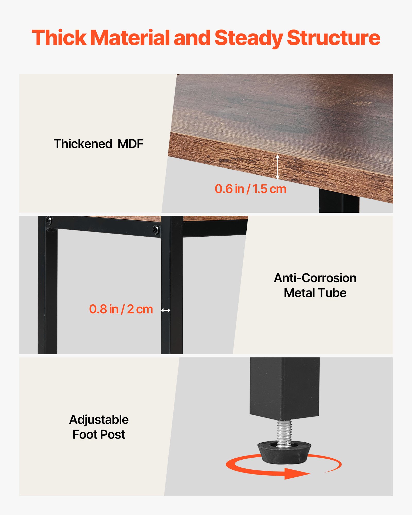 VEVOR Estante de Esquina 6 Niveles 80 x 102 x 180 cm en Forma de L Estantería de Esquina con Marco de Metal Estantes de Madera Librería de Almacenamiento para Dormitorio, Sala de Estar, Oficina