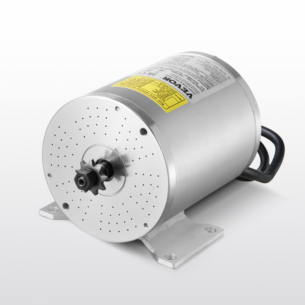 VEVOR Motor Eléctrico sin Escobillas de CC 1800 W, Motor Eléctrico para Karts 48 V y 4500 RPM, Motor Eléctrico para Motos de Cross, Scooters y Bicicletas Eléctricas, Carga 150 kg, 134 x 107 x 112 mm