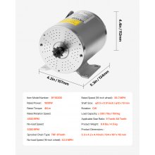 VEVOR Motor Eléctrico sin Escobillas de 1800 W para Bicicleta Eléctrica de Cross