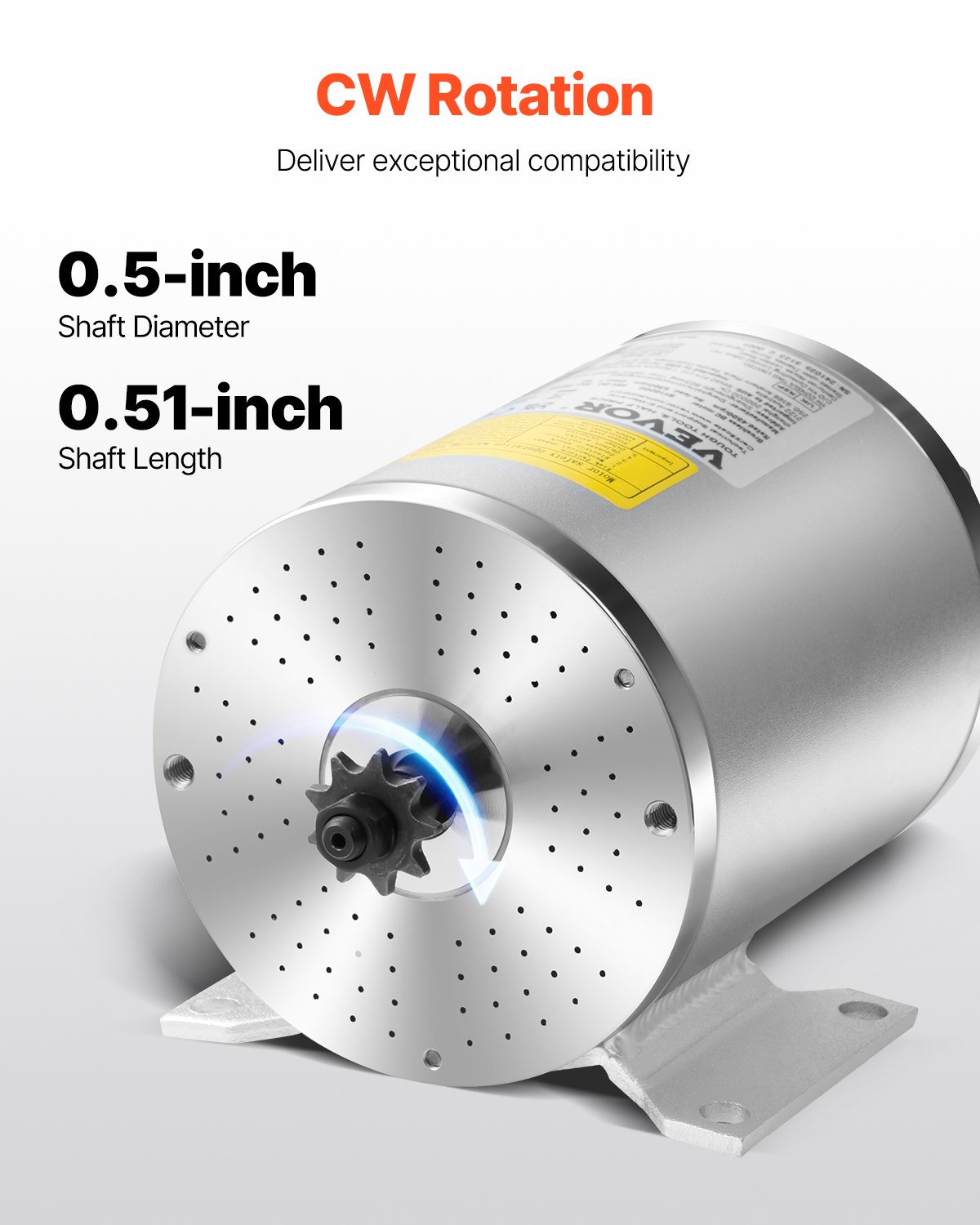 VEVOR Kit de Motor Eléctrico sin Escobillas de CC 1800 W, 48 V y 4500 RPM con Controlador de Velocidad Mejorado, y Kit de Empuñadura del Acelerador para Bicicletas Eléctricas, con Pedal Acelerador