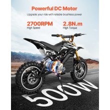 VEVOR Kit de Motor de CC sin Escobillas Eléctrico de 500 W 48 V 2700 RPM Plata