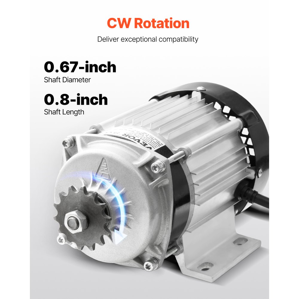 VEVOR Kit de Motor Eléctrico sin Escobillas de CC 750 W: Motor de 48 V y 2700 RPM con Controlador de Velocidad Mejorado para Karts, Bicicletas Eléctricas, Motocicletas y Scooters, 278 x 172 x 155 mm
