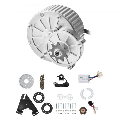 VEVOR Kit de Motor Eléctrico de CC Cepillado 450 W, 36 V y 3000 RPM con Controlador de Velocidad Mejorado y Kit de Acelerador de Pulgar para Karts, Bicicletas Eléctricas, Motocicletas y Scooters